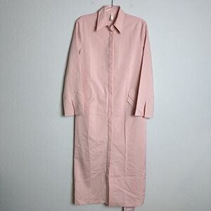 NEW‎ Nap Loungewear Drape Shirt Robe Dress Pink Size Medium Button Down Linen